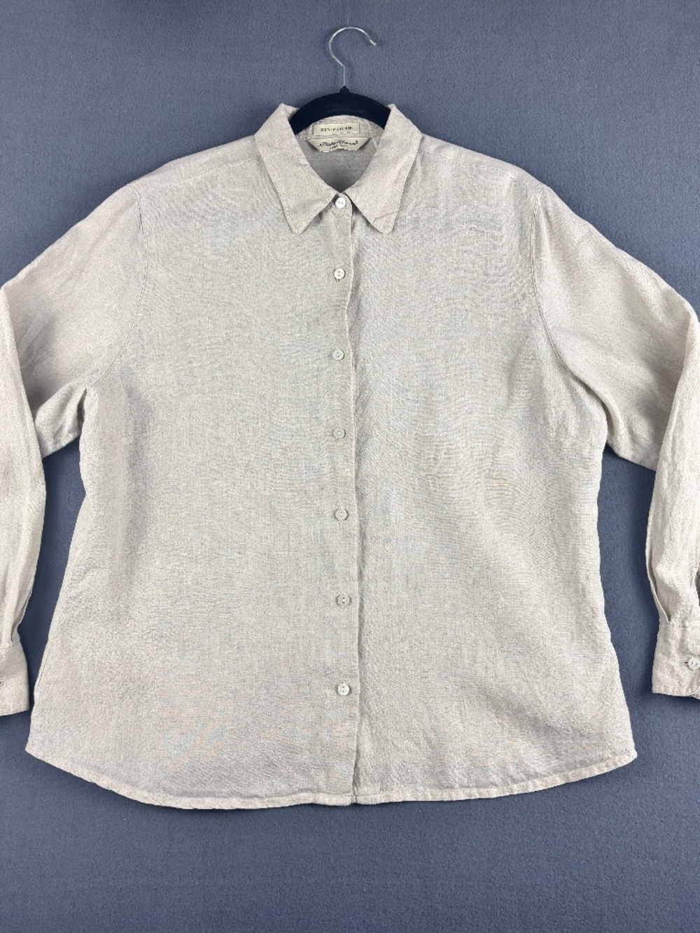 Eddie Bauer !00% Irish Linen Button Up Long Sleeve Shirt Size Tall XL